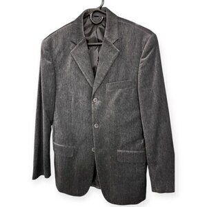 Material London Mens Small Classic Gray Sport Coat with Notched Lapel
